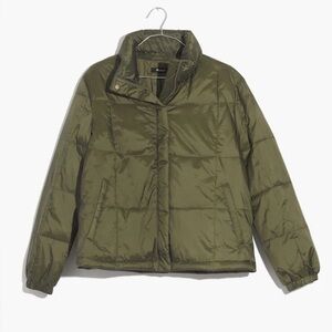 Madewell Travel Buddy Olive Green Puffer Jacket